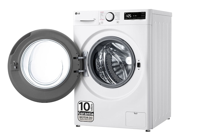 LG Lavadora inteligente AI Direct Drive, Vapor, 10kg , 1400rpm Un 10% más eficiente que A, Serie 500, WR5010A6W.OBSEXC