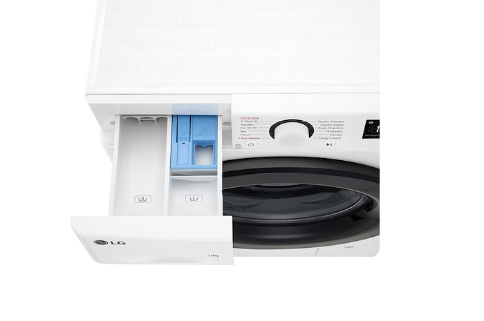 LG Lavadora inteligente AI Direct Drive, Vapor, 10kg , 1400rpm Un 10% más eficiente que A, Serie 500, WR5010A6W.OBSEXC