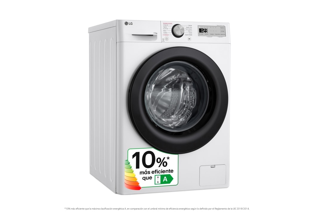 LG Lavadora inteligente AI Direct Drive, Vapor, 11kg ,1400rpm Un 10% más eficiente que A, Serie 500, F4WR5011A6F