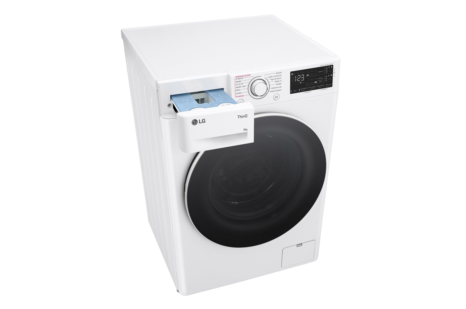 LG Outlet Lavadora inteligente AI Direct Drive. Vapor, Autodosificación, 9kg , 1400rpm Un 10% más eficiente que A, Serie 550, F4WR5509A0W.OUTLET
