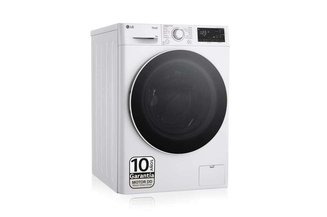 LG Outlet Lavadora inteligente AI Direct Drive. Vapor, Autodosificación, 9kg , 1400rpm Un 10% más eficiente que A, Serie 550, F4WR5509A0W.OUTLET