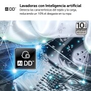 LG Outlet Lavadora inteligente AI Direct Drive. Vapor, Autodosificación, 9kg , 1400rpm Un 10% más eficiente que A, Serie 550, F4WR5509A0W.OUTLET