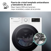LG Outlet Lavadora inteligente AI Direct Drive. Vapor, Autodosificación, 9kg , 1400rpm Un 10% más eficiente que A, Serie 550, F4WR5509A0W.OUTLET
