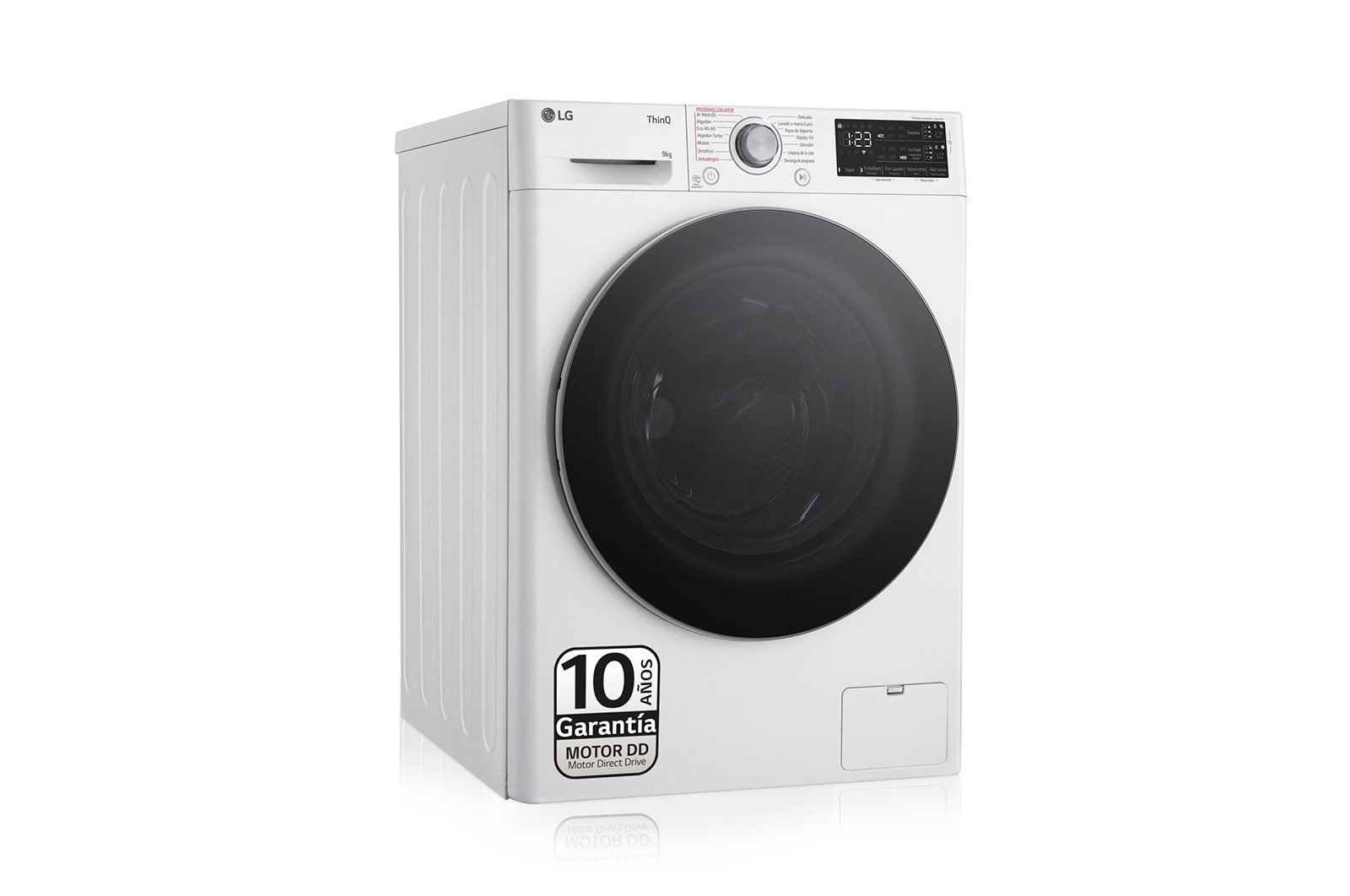 LG Lavadora inteligente AI Direct Drive. Vapor, Autodosificación, 9kg , 1400rpm Un 10% más eficiente que A, Serie 550, F4WR5509A1W
