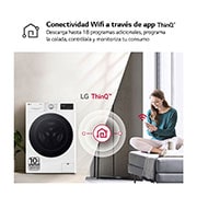 LG Lavadora inteligente AI Direct Drive. Vapor, Autodosificación, 9kg , 1400rpm Un 10% más eficiente que A, Serie 550, F4WR5509A1W