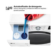 LG Lavadora inteligente AI Direct Drive. Vapor, Autodosificación, 9kg , 1400rpm Un 10% más eficiente que A, Serie 550, F4WR5509A1W