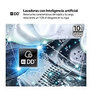 LG Lavadora inteligente AI Direct Drive. Vapor, Autodosificación, 9kg , 1400rpm Un 10% más eficiente que A, Serie 550, F4WR5509A1W