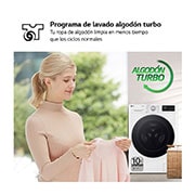 LG Lavadora inteligente AI Direct Drive. Vapor, Autodosificación, 9kg , 1400rpm Un 10% más eficiente que A, Serie 550, F4WR5509A1W