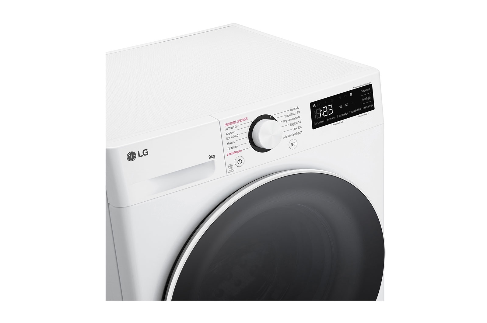 LG Lavadora inteligente AI Direct Drive. TurboWash 360º, Vapor,  9kg ,  1400rpm Un 10% más eficiente que A, Serie 600, F4WR6009A0W
