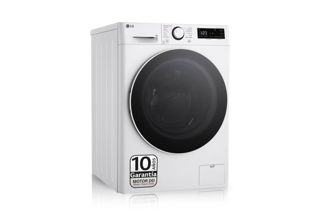 LG Lavadora inteligente AI Direct Drive. TurboWash 360º, Vapor,  9kg ,  1400rpm Un 10% más eficiente que A, Serie 600, F4WR6009A0W