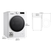 LG Outlet Lavadora inteligente AI Direct Drive. TurboWash 360º, Vapor, 9kg , 1400rpm Un 10% más eficiente que A, Serie 600, WR6009A0W.OUTLET