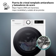 LG Outlet Lavadora inteligente AI Direct Drive. TurboWash 360º, Vapor, 9kg , 1400rpm Un 10% más eficiente que A, Serie 600, WR6009A0W.OUTLET