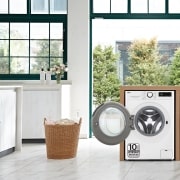LG Outlet Lavadora inteligente AI Direct Drive. TurboWash 360º, Vapor, 9kg , 1400rpm Un 10% más eficiente que A, Serie 600, WR6009A0W.OUTLET