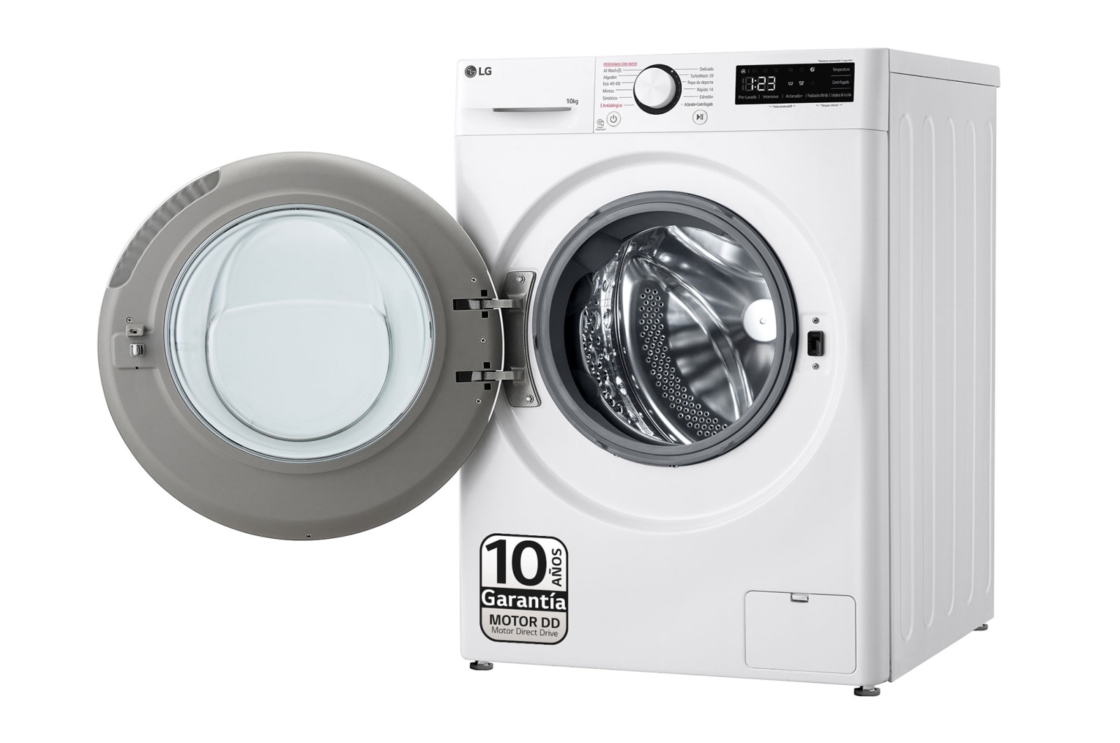 LG Lavadora inteligente AI Direct Drive. TurboWash 360º, Vapor,  10kg ,  1400rpm Un 10% más eficiente que A, Serie 600 , F4WR6010A0W