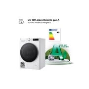 LG Lavadora inteligente AI Direct Drive. TurboWash 360º, Vapor,  10kg ,  1400rpm Un 10% más eficiente que A, Serie 600 , F4WR6010A0W