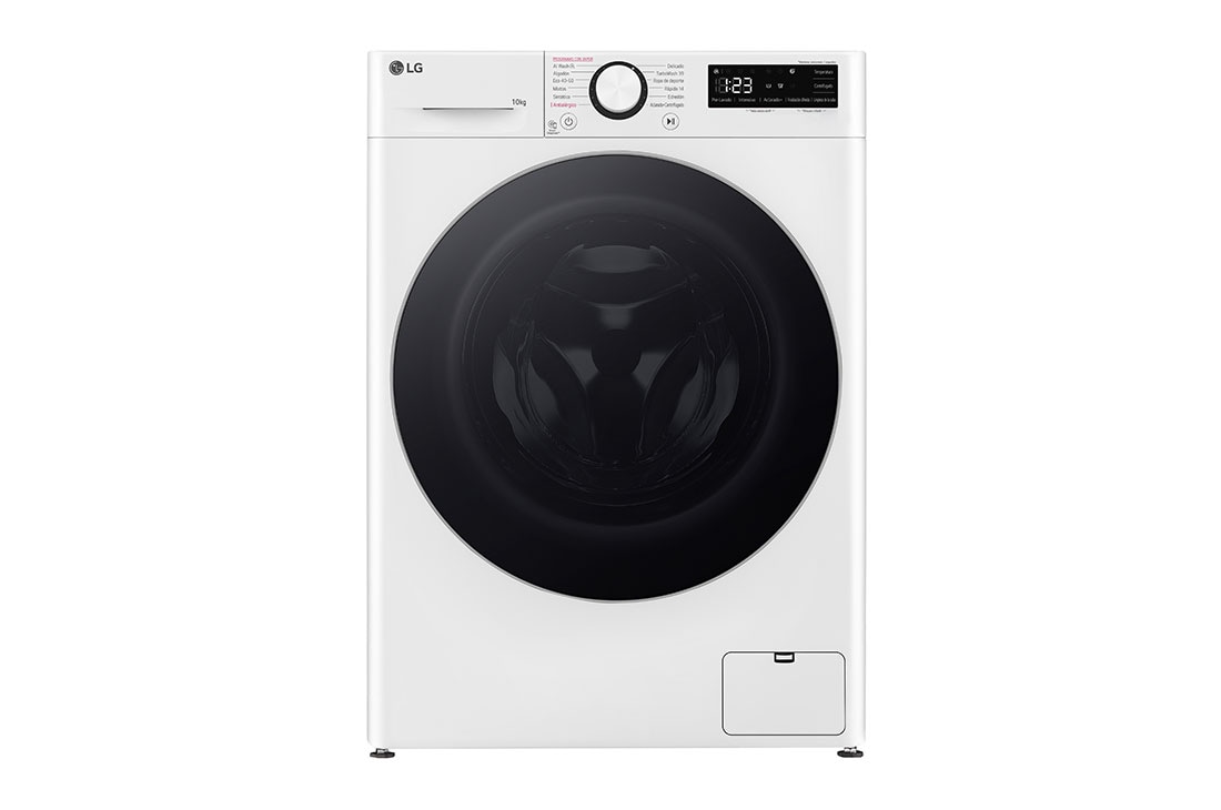 LG Lavadora inteligente AI Direct Drive. TurboWash 360º, Vapor, 10kg , 1400rpm Un 10% más eficiente que A, Serie 600, F4WR6010A1W