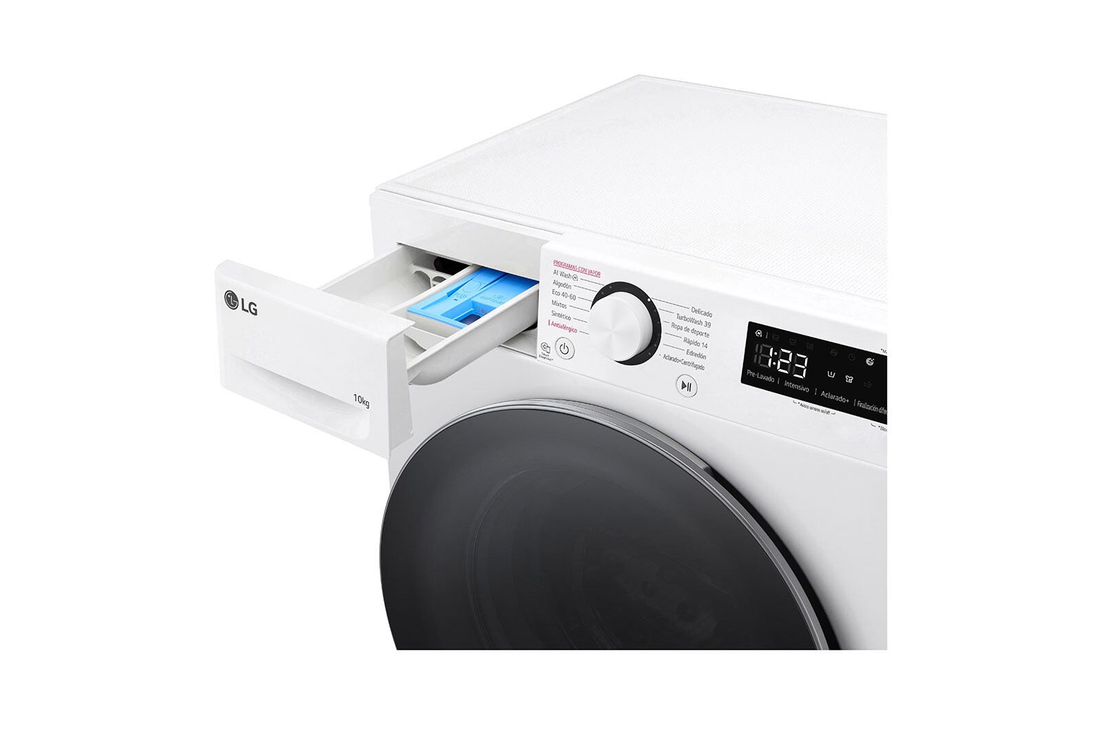 LG Lavadora inteligente AI Direct Drive. TurboWash 360º, Vapor,  10kg ,  1400rpm Un 10% más eficiente que A, Serie 600, F4WR6010A1W