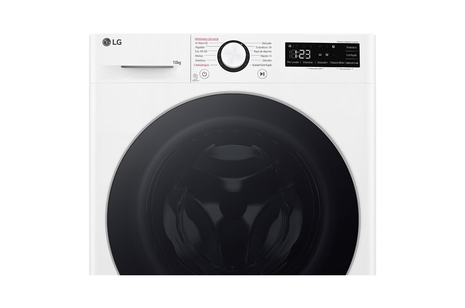 LG Lavadora inteligente AI Direct Drive. TurboWash 360º, Vapor,  10kg ,  1400rpm Un 10% más eficiente que A, Serie 600, F4WR6010A1W