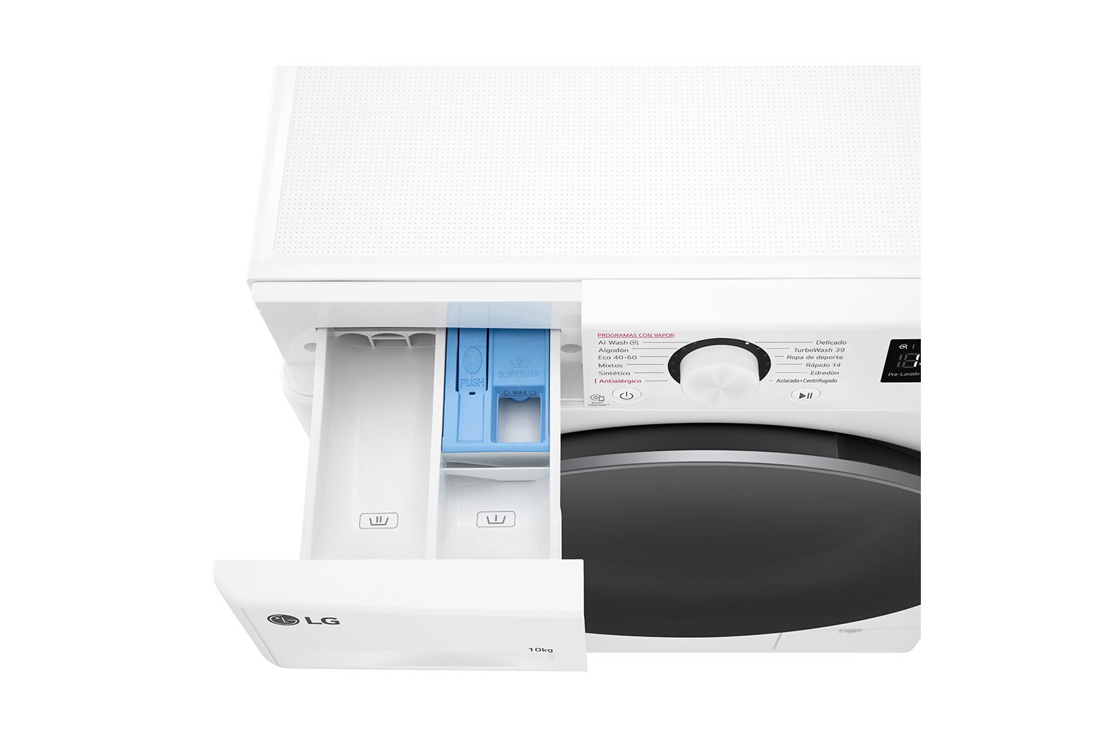 LG Lavadora inteligente AI Direct Drive. TurboWash 360º, Vapor,  10kg ,  1400rpm Un 10% más eficiente que A, Serie 600, F4WR6010A1W