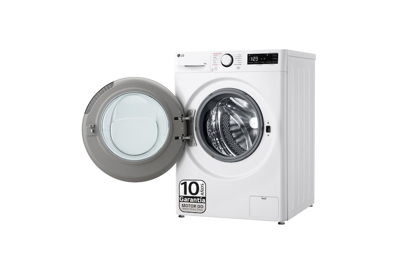 LG Lavadora inteligente AI Direct Drive. TurboWash 360º, Vapor, 10kg , 1400rpm Un 10% más eficiente que A, Serie 600, F4WR6010A1W.OBSEXC
