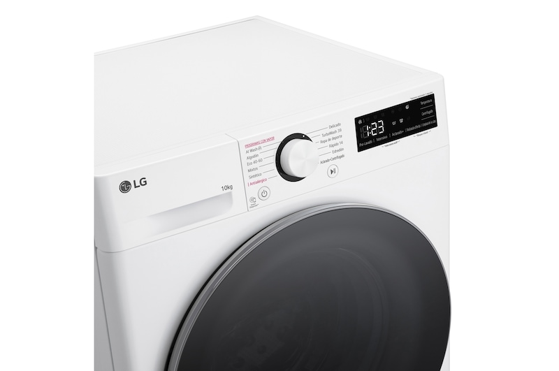 LG Lavadora inteligente AI Direct Drive. TurboWash 360º, Vapor, 10kg , 1400rpm Un 10% más eficiente que A, Serie 600, F4WR6010A1W.OBSEXC