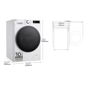 LG Outlet Lavadora inteligente AI Direct Drive. TurboWash 360º, Vapor, 10kg , 1400rpm Un 10% más eficiente que A, Serie 600, WR6010A1W.OUTLET