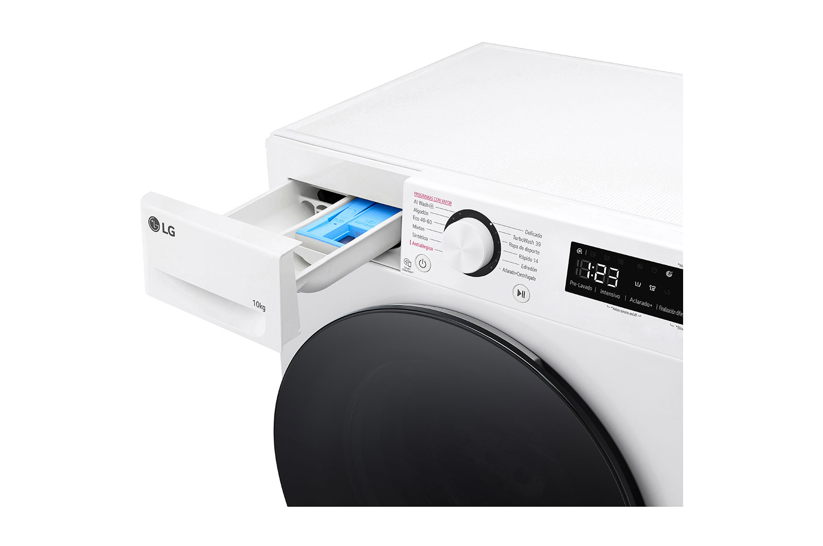 LG Lavadora inteligente AI Direct Drive. TurboWash 360º, Vapor,  10kg ,  1400rpm Un 10% más eficiente que A, Serie 600, F4WR6010AGW