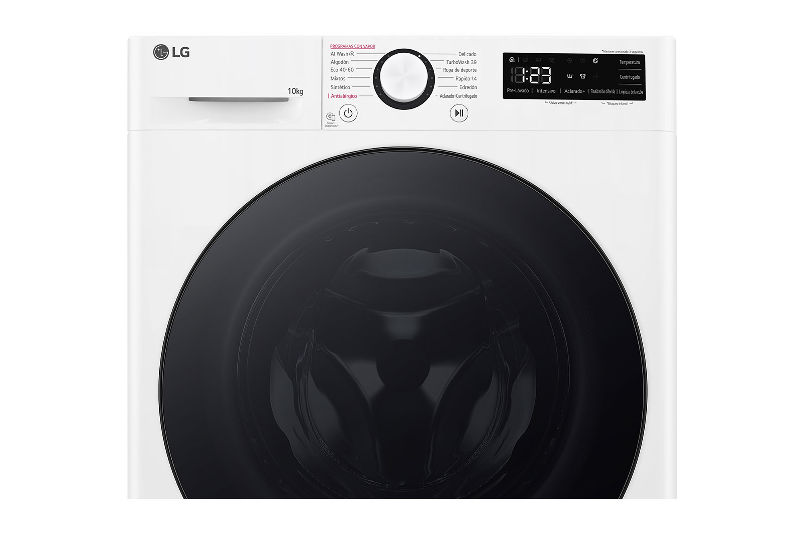 LG Lavadora inteligente AI Direct Drive. TurboWash 360º, Vapor,  10kg ,  1400rpm Un 10% más eficiente que A, Serie 600, F4WR6010AGW