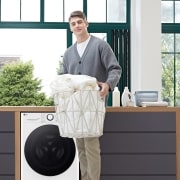 LG Outlet Lavadora inteligente AI Direct Drive. TurboWash 360º, Vapor, 10kg , 1400rpm Un 10% más eficiente que A, Serie 600, WR6010AGW.OUTLET