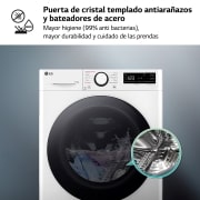 LG Outlet Lavadora inteligente AI Direct Drive. TurboWash 360º, Vapor, 11kg , 1400rpm Un 10% más eficiente que A, Serie 600, F4WR6011A0W.OUTLET