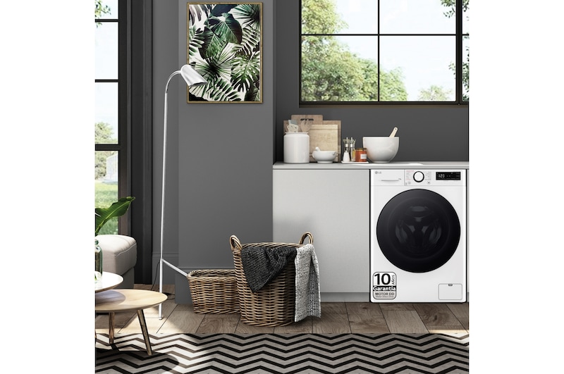 LG Lavadora inteligente AI Direct Drive. TurboWash 360º, Vapor,  11kg ,  1400rpm Un 10% más eficiente que A, Serie 600, F4WR6011AGW