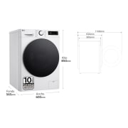 LG Lavadora inteligente AI Direct Drive. TurboWash 360º, Vapor,  11kg ,  1400rpm Un 10% más eficiente que A, Serie 600, F4WR6011AGW