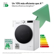 LG Lavadora inteligente AI Direct Drive. TurboWash 360º, Vapor,  11kg ,  1400rpm Un 10% más eficiente que A, Serie 600, F4WR6011AGW
