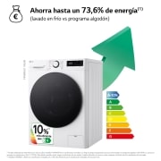 LG Lavadora inteligente AI Direct Drive. TurboWash 360º, Vapor,  11kg ,  1400rpm Un 10% más eficiente que A, Serie 600, F4WR6011AGW