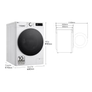 LG Outlet Lavadora inteligente AI Direct Drive. TurboWash 360º, Vapor, 13kg , 1400rpm Un 20% más eficiente que A, Serie 600, F4WR6013AGW.OUTLET