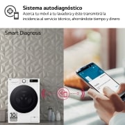 LG Outlet Lavadora inteligente AI Direct Drive. TurboWash 360º, Vapor, 13kg , 1400rpm Un 20% más eficiente que A, Serie 600, F4WR6013AGW.OUTLET