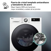 LG Lavadora inteligente AI Direct Drive. TurboWash 360º, Vapor+, 9kg , 1400rpm Un 10% más eficiente que A, Serie 700, F4WR7009AGW.OBSEXC