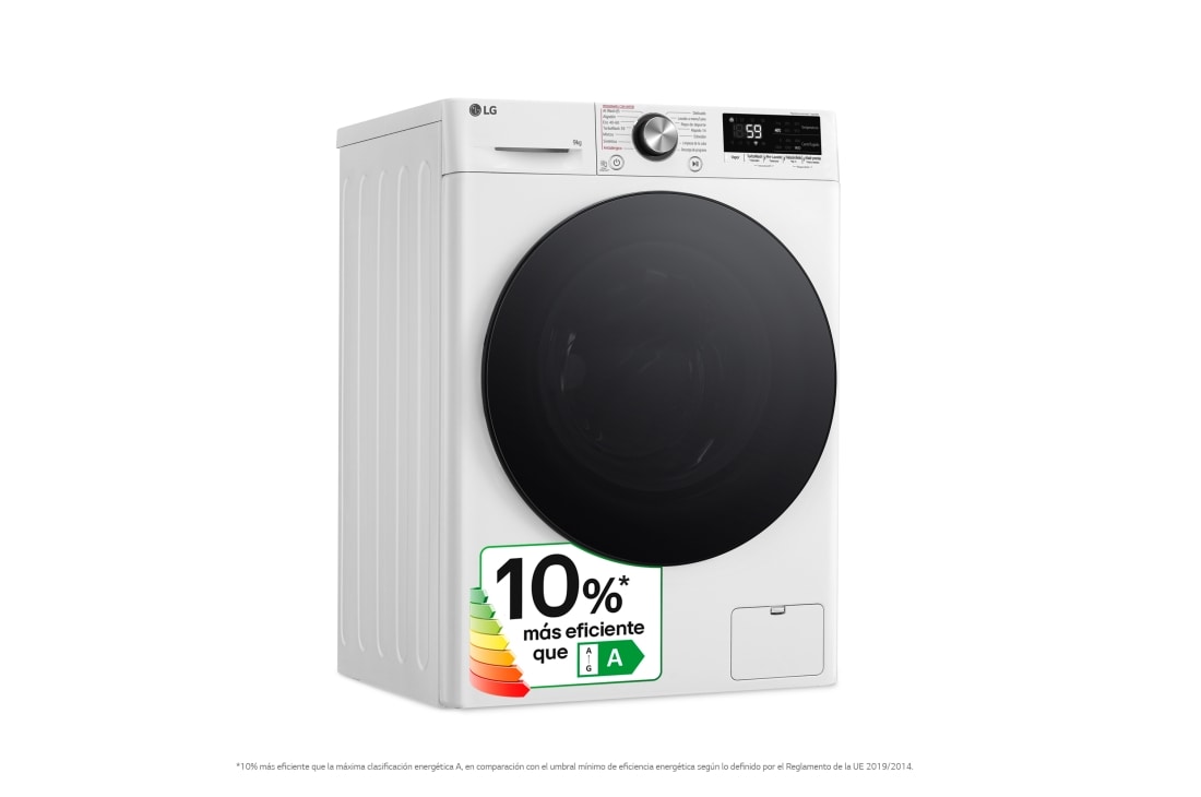 LG Lavadora inteligente AI Direct Drive. TurboWash 360º, Vapor+,  9kg ,  1400rpm Un 10% más eficiente que A, Serie 700, F4WR7009AGW