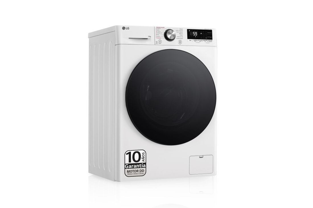 LG Lavadora 10kg ,  1400rpm  Un 10% más eficiente que A,   TurboWash 360º- Steam +, F4WR7010AGW.ABWQWES
