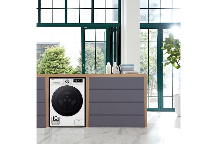 LG Lavadora 10kg ,  1400rpm  Un 10% más eficiente que A,   TurboWash 360º- Steam +, F4WR7010AGW