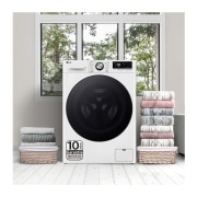 LG Lavadora 10kg ,  1400rpm  Un 10% más eficiente que A,   TurboWash 360º- Steam +, F4WR7010AGW