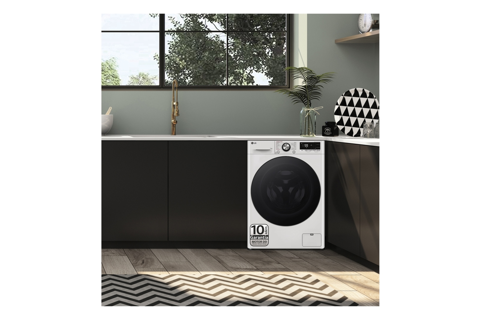 LG Outlet Lavadora inteligente AI Direct Drive. TurboWash 360º, Vapor+, 11kg , 1400rpm Un 10% más eficiente que A, Serie 700, F4WR7011AGW.OUTLET