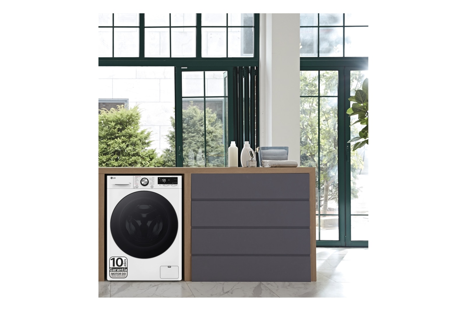 LG Outlet Lavadora inteligente AI Direct Drive. TurboWash 360º, Vapor+, 11kg , 1400rpm Un 10% más eficiente que A, Serie 700, F4WR7011AGW.OUTLET