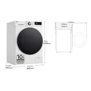 LG Lavadora inteligente AI Direct Drive. TurboWash 360º, Vapor+,  11kg ,  1400rpm Un 10% más eficiente que A, Serie 700, F4WR7011AGW