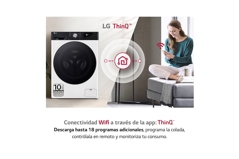 LG Lavadora 9kg 1400rpm , Un 10% más eficiente que A, TurboWash 360º- Dosificador automático detergente, F4WR7509AGH