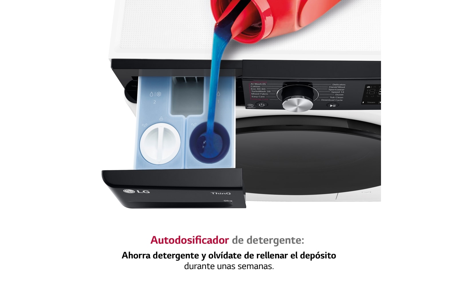 LG Outlet Lavadora 9kg 1400rpm , Un 10% más eficiente que A, TurboWash 360º- Dosificador automático detergente, F4WR7509AGH.OUTLET