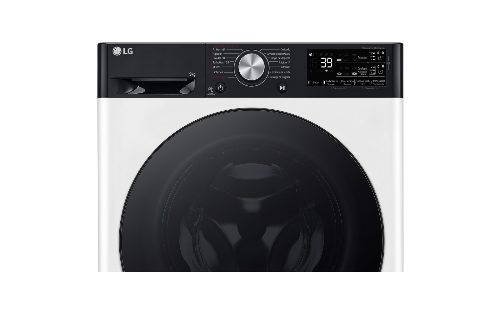 LG Outlet Lavadora 9kg 1400rpm , Un 10% más eficiente que A, TurboWash 360º- Dosificador automático detergente, F4WR7509AGH.OUTLET