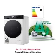 LG Outlet Lavadora 9kg 1400rpm , Un 10% más eficiente que A, TurboWash 360º- Dosificador automático detergente, F4WR7509AGH.OUTLET