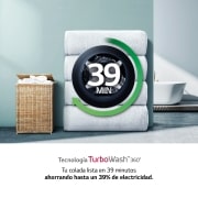 LG Outlet Lavadora 9kg 1400rpm , Un 10% más eficiente que A, TurboWash 360º- Dosificador automático detergente, F4WR7509AGH.OUTLET