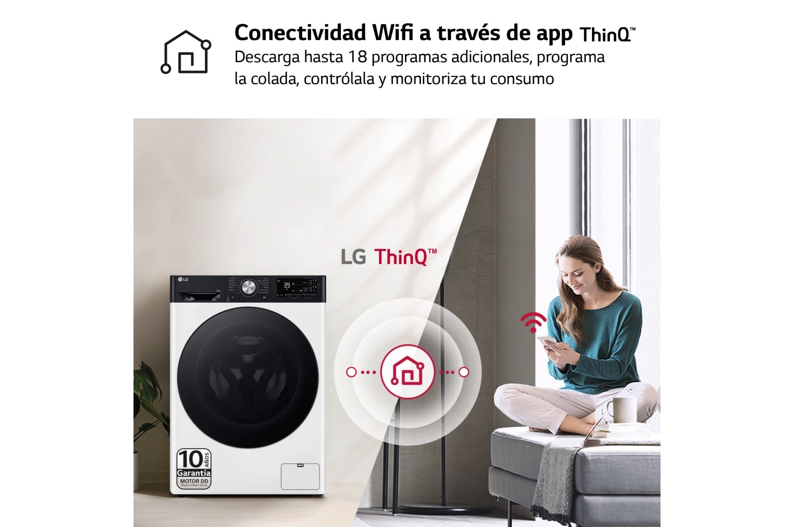 LG Outlet Lavadora inteligente AI Direct Drive. TurboWash 360º, Autodosificación, 10kg , 1400rpm Un 10% más eficiente que A, Serie 750, F4WR7510AGH.OUTLET